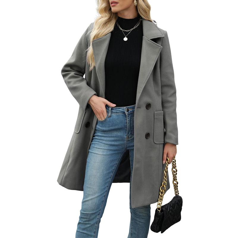 Double Breasted Notch Lapel Longline Coat 8