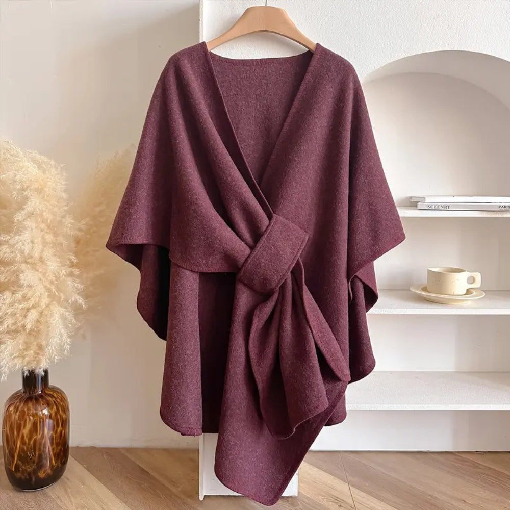 Open Front Draped Wrap Poncho Cape 2