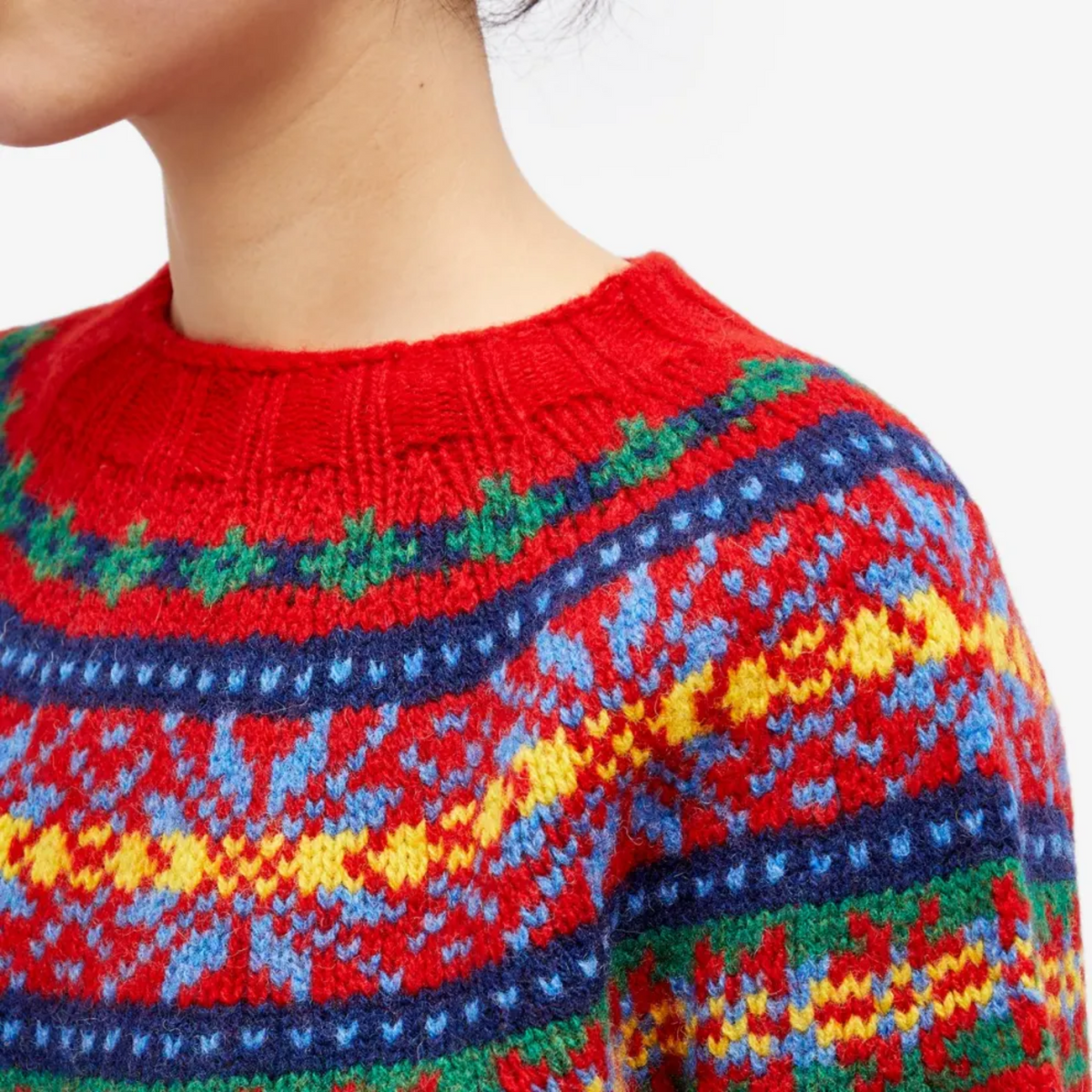 Fair Isle Crew Neck Knit Sweater 3