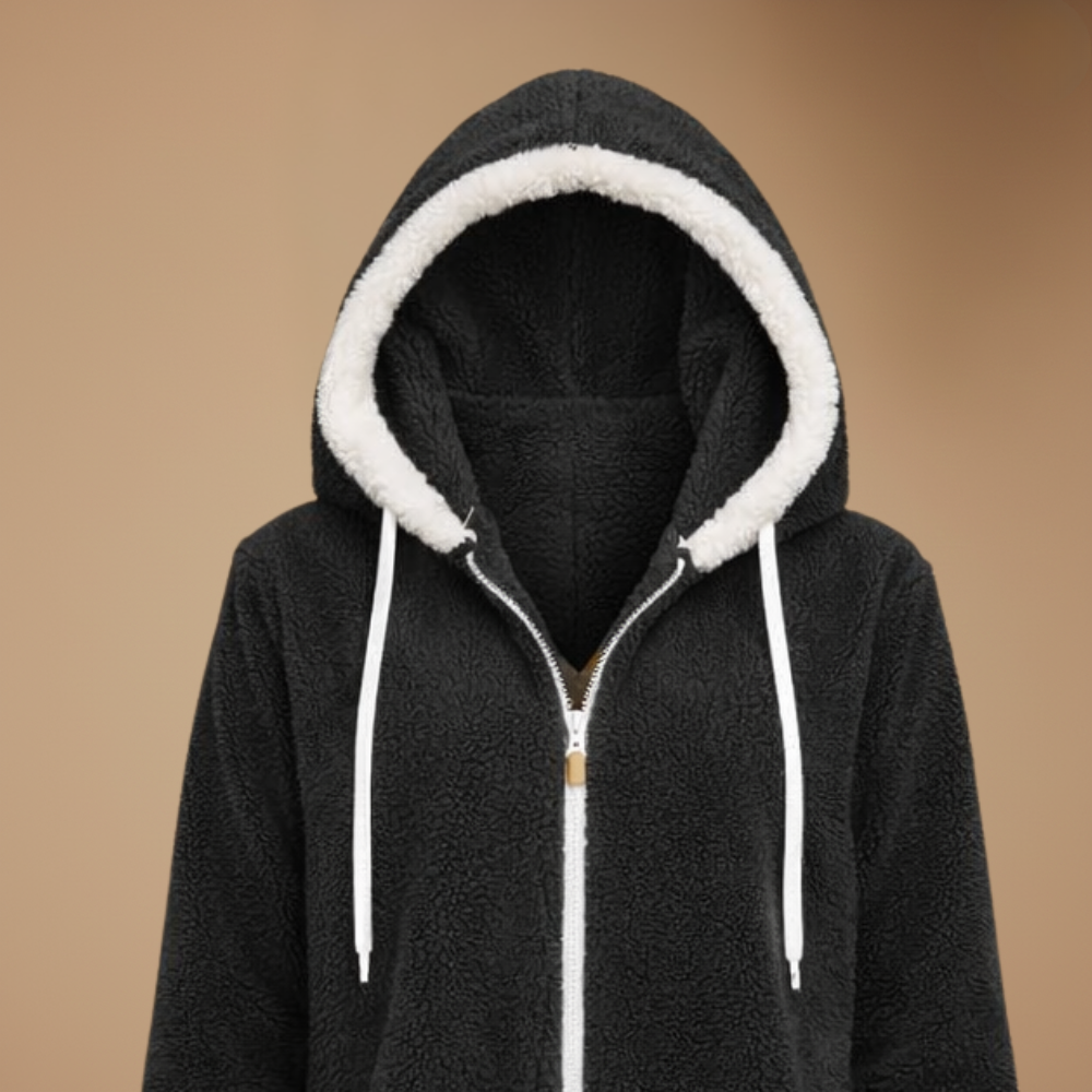 Hooded Zip Front Sherpa Fleece Jacket 25