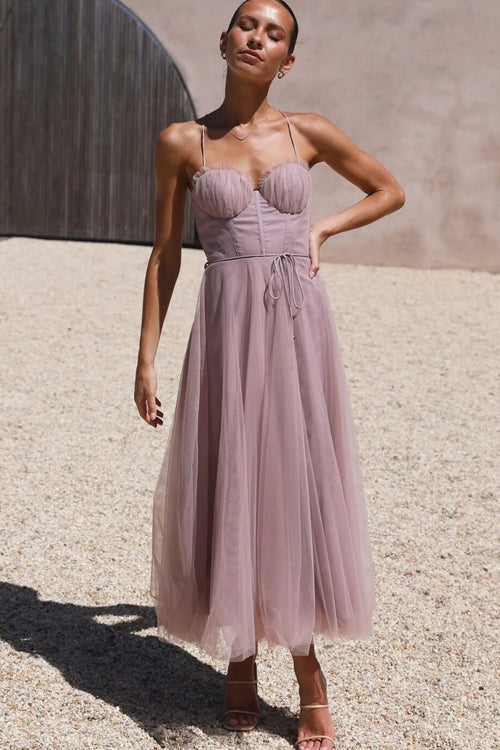 Tulle Sweetheart Tiered Layered Maxi Dress - View 2