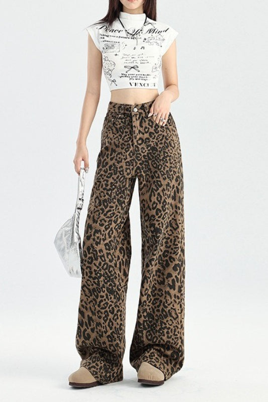 High-Waist Wide-Leg Denim Jeans