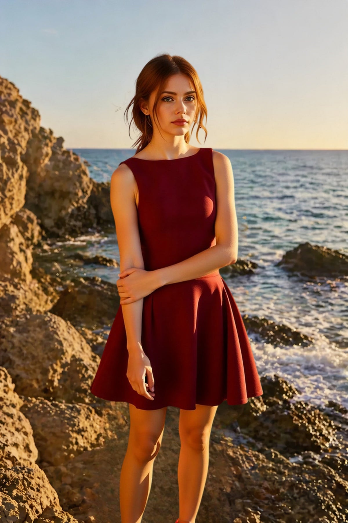 Boat Neck Sleeveless Fit and Flare Mini Party Dress - View 2