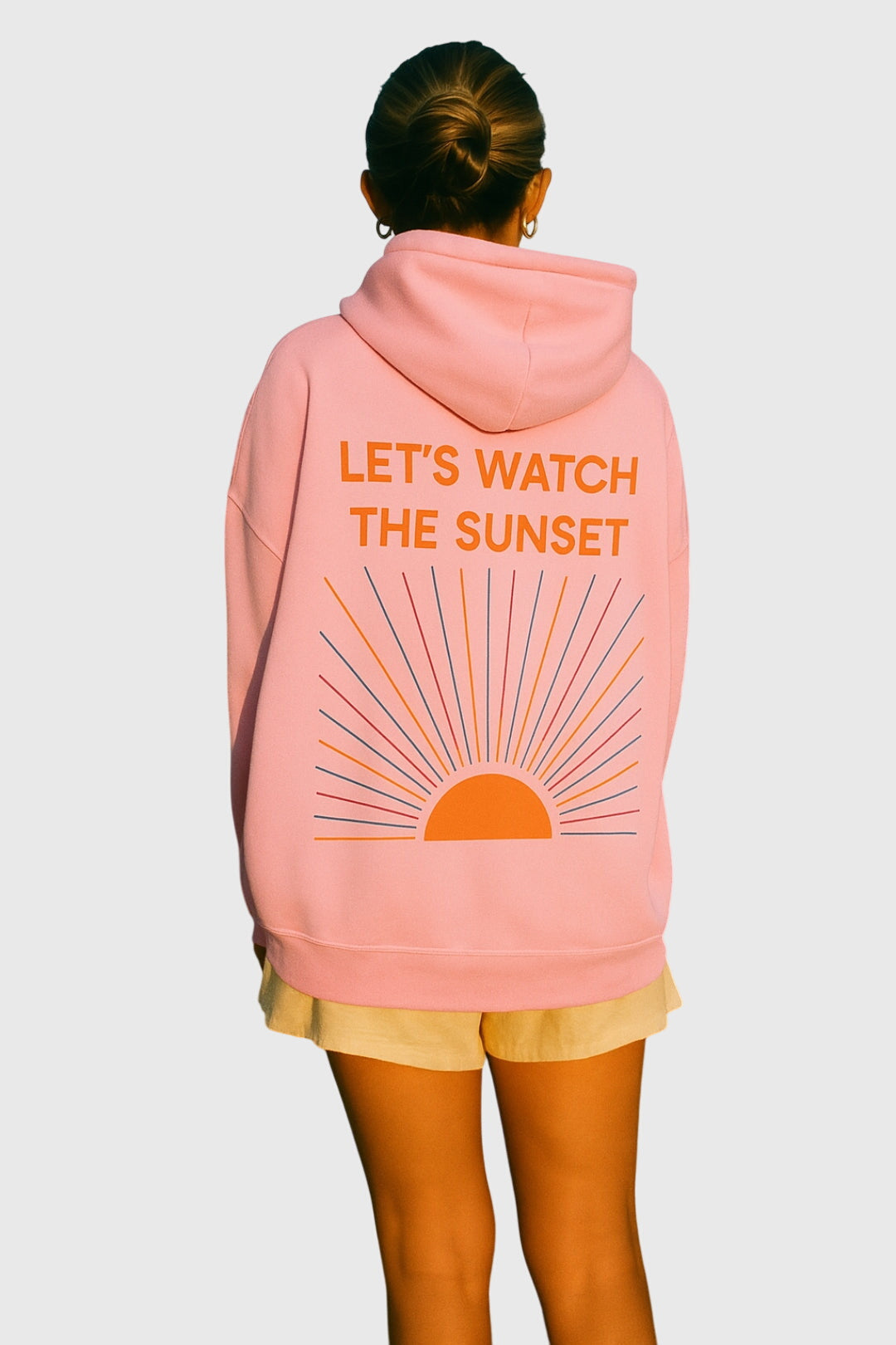 Sunset Graphic Print Drawstring Hoodie 4