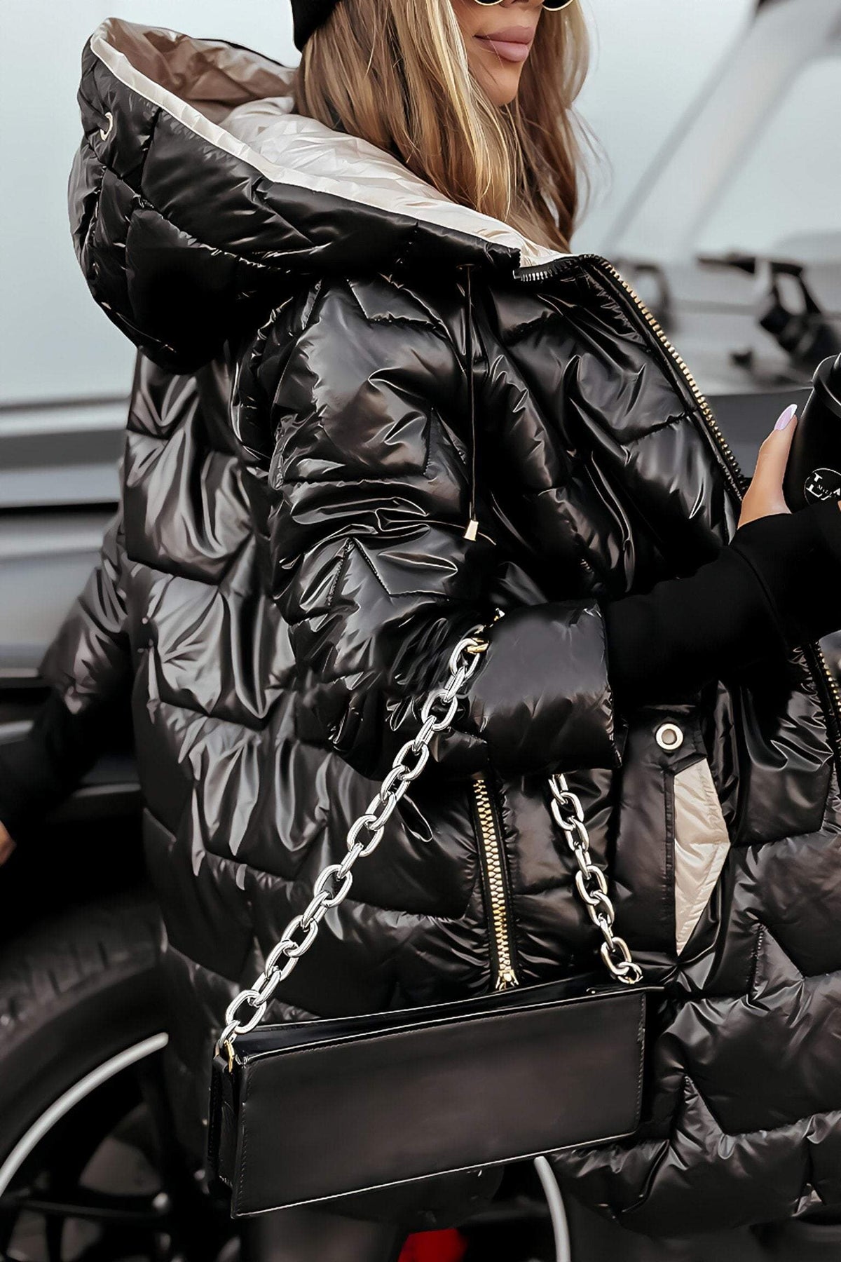 Hooded Quilted Longline Puffer Coat 7