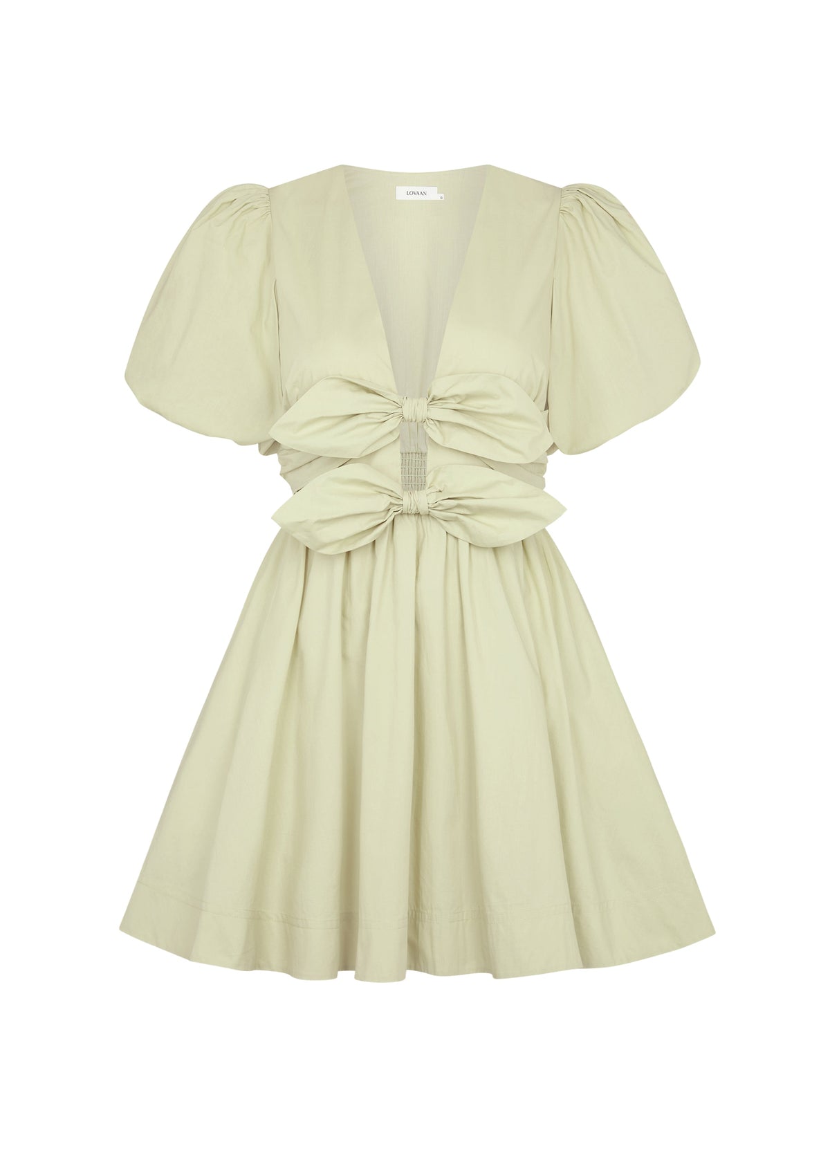 Bow Cutout Lace - Up Mini Dress - View 2
