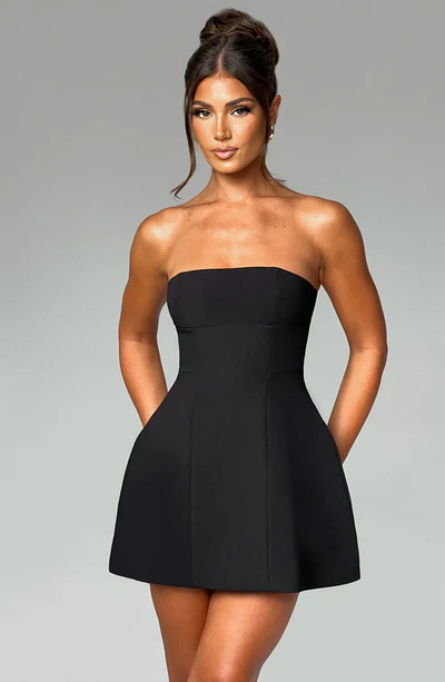 Strapless Corset Fit and Flare Mini Dress - View 10