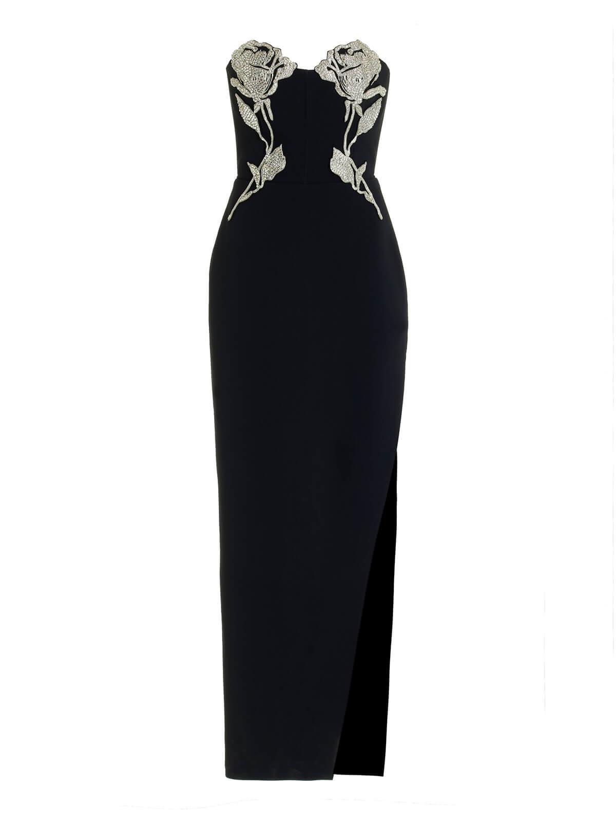 Aida Crystal Embellished Strapless Maxi Dress - View 7