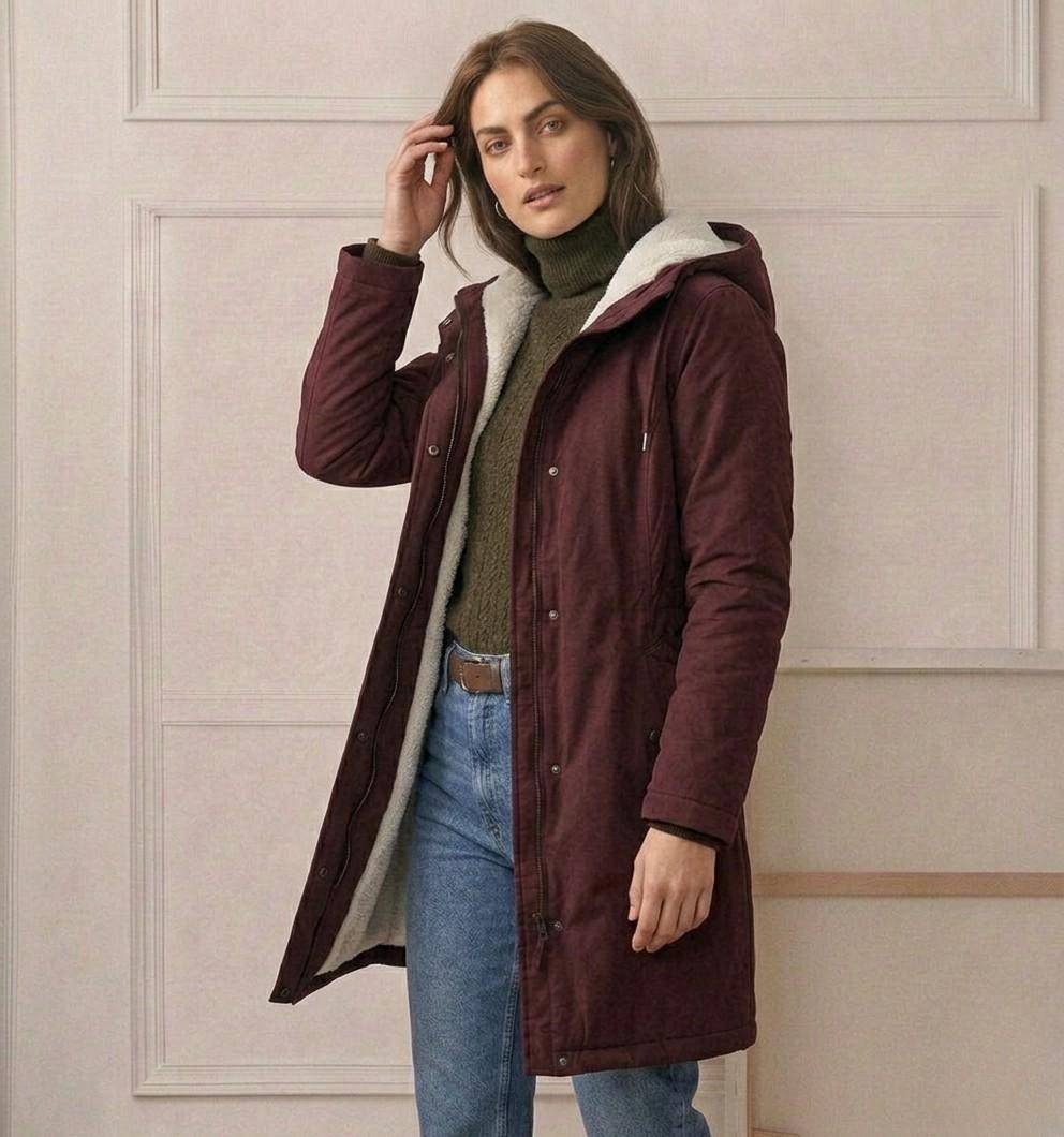 Hooded Sherpa Lined Longline Parka Coat 10