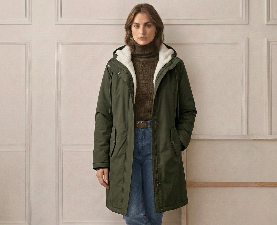 Hooded Sherpa Lined Zip Front Parka Coat 15