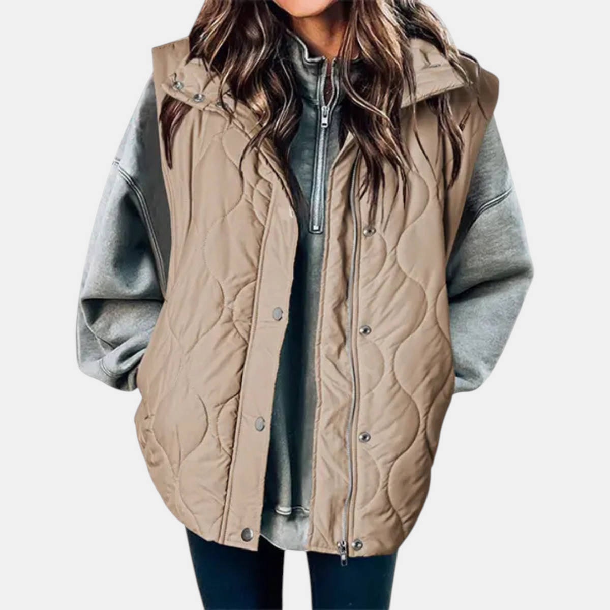 Hooded Zip Front Quilted Puffer Vest 8