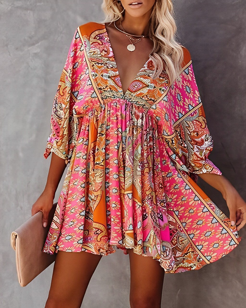 Collared Long Sleeve Button Front High Split Shirt Maxi Dress - View 4