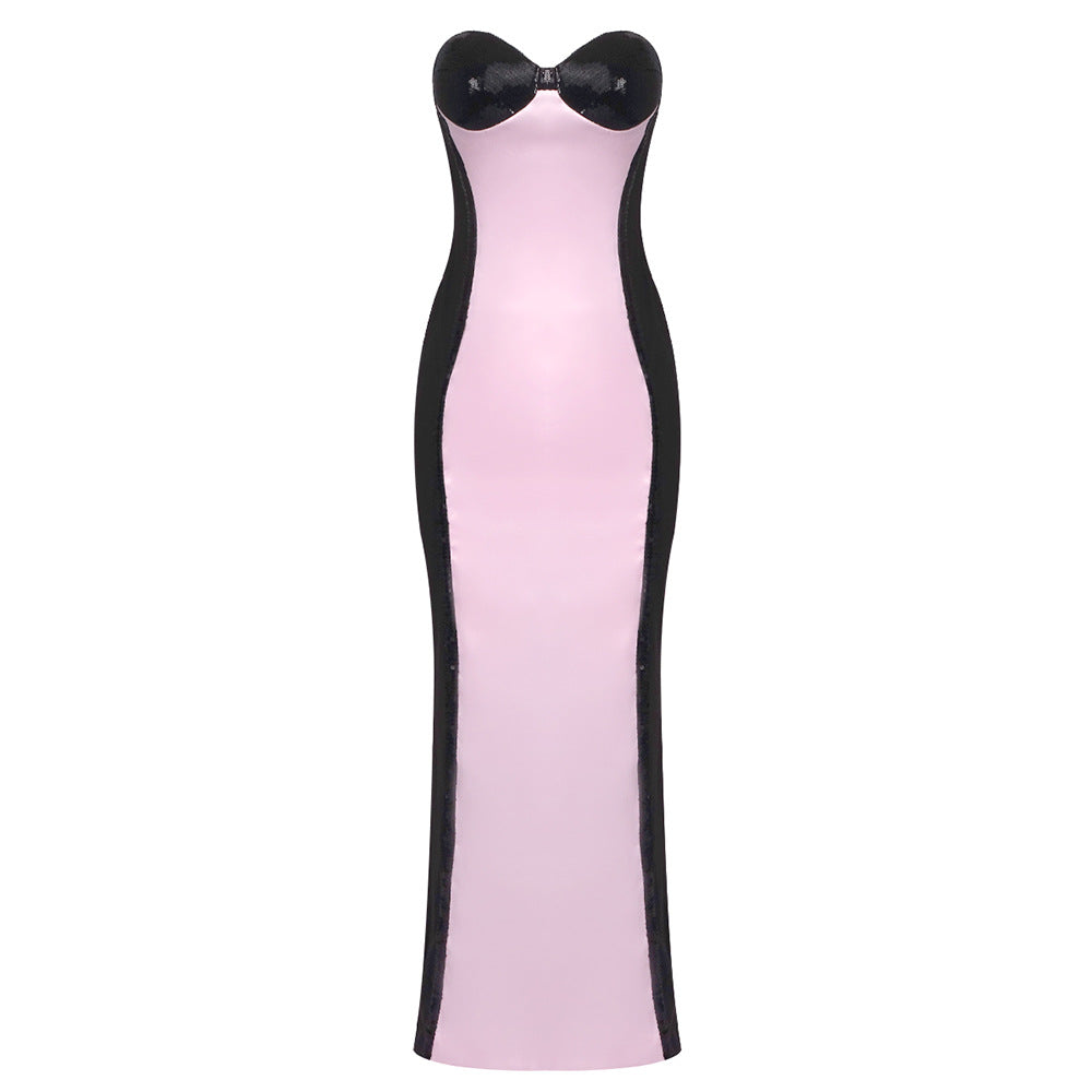 Sequin Strapless Sweetheart Bustier Column Maxi Formal Dress - View 3
