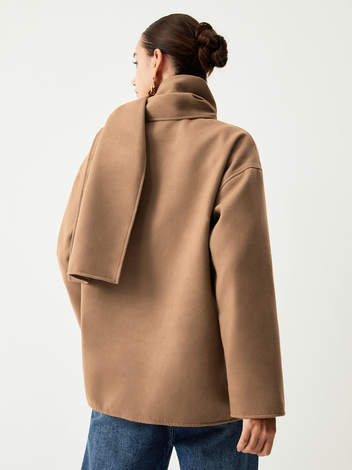 Double Pockets Cotton Blend Modern Jacket With Matching