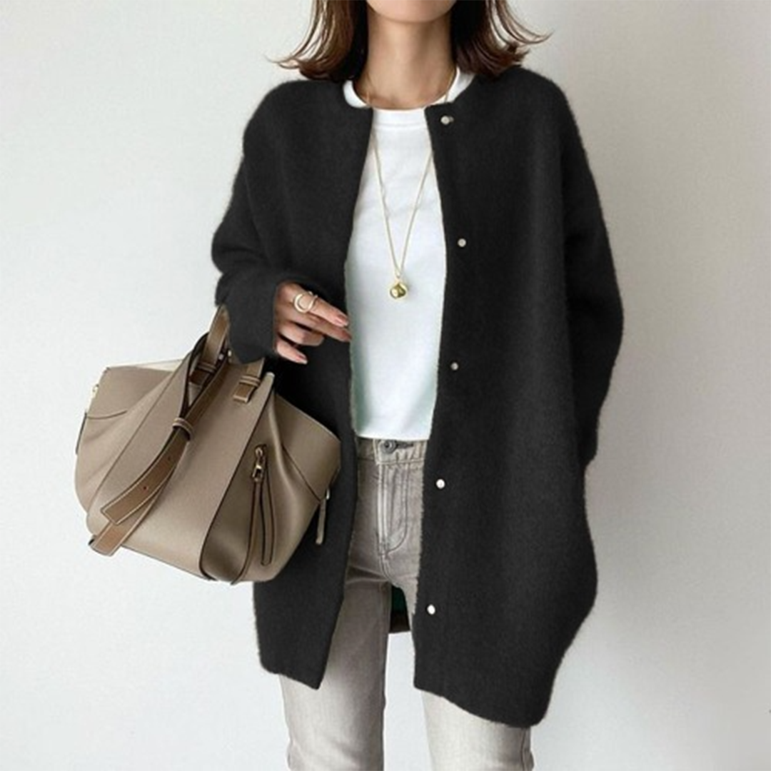 Round Neck Button Front Longline Cardigan 5