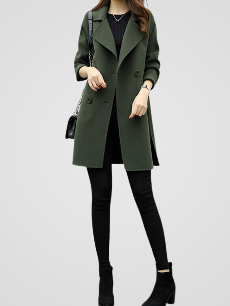 Lapel Double Breasted Longline Coat 3