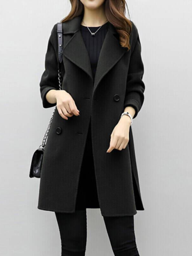 Lapel Double Breasted Longline Coat 7