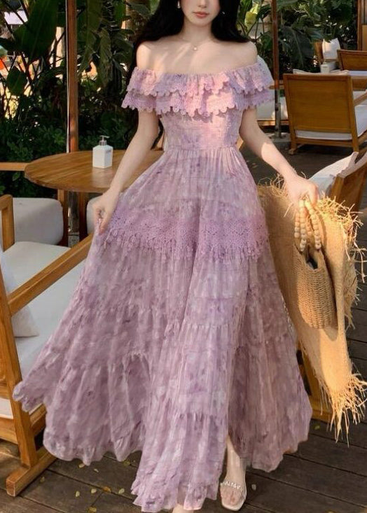 Off Shoulder Ruffle Tiered Lace Maxi Dress 3