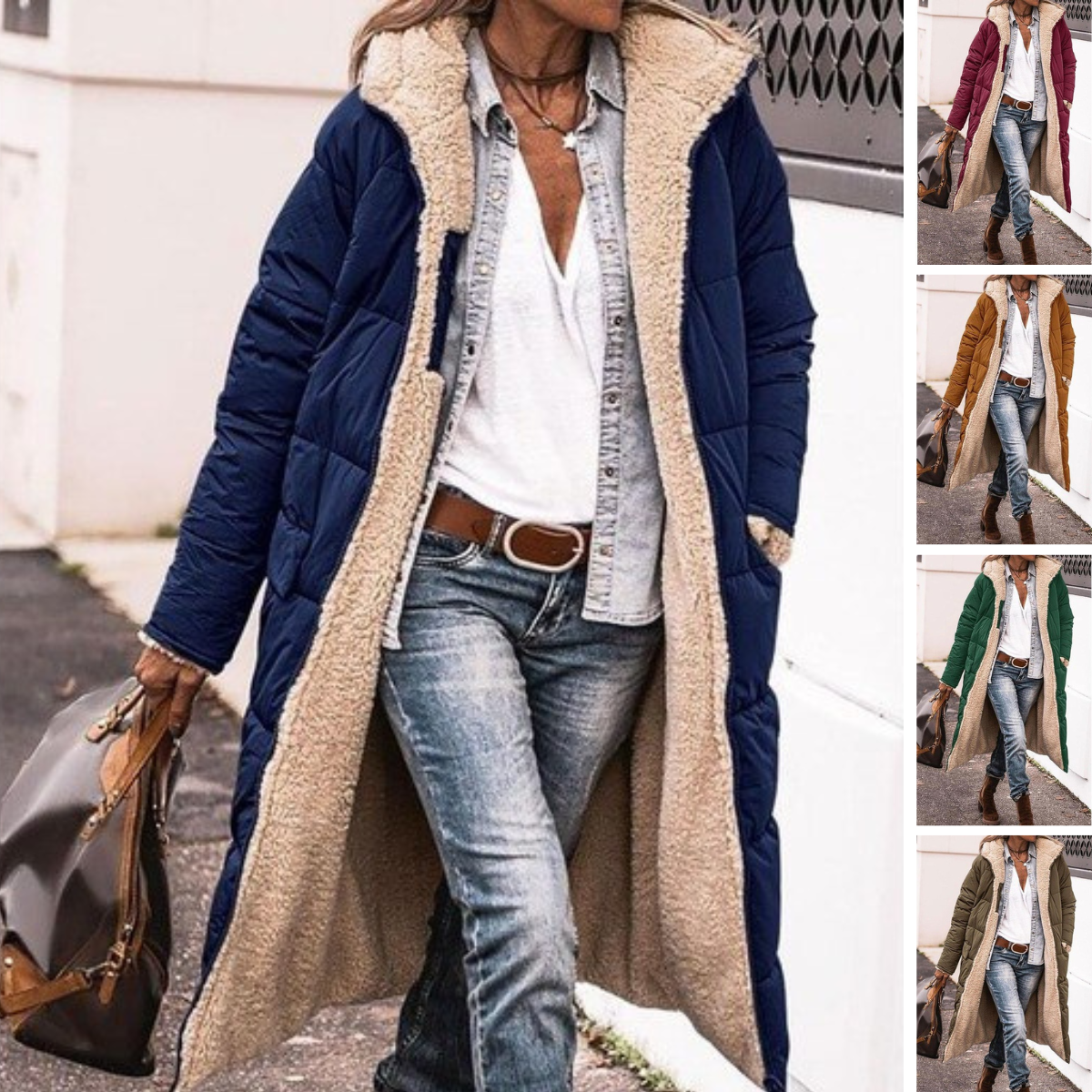Reversible Sherpa Lined Quilted Longline Coat 15
