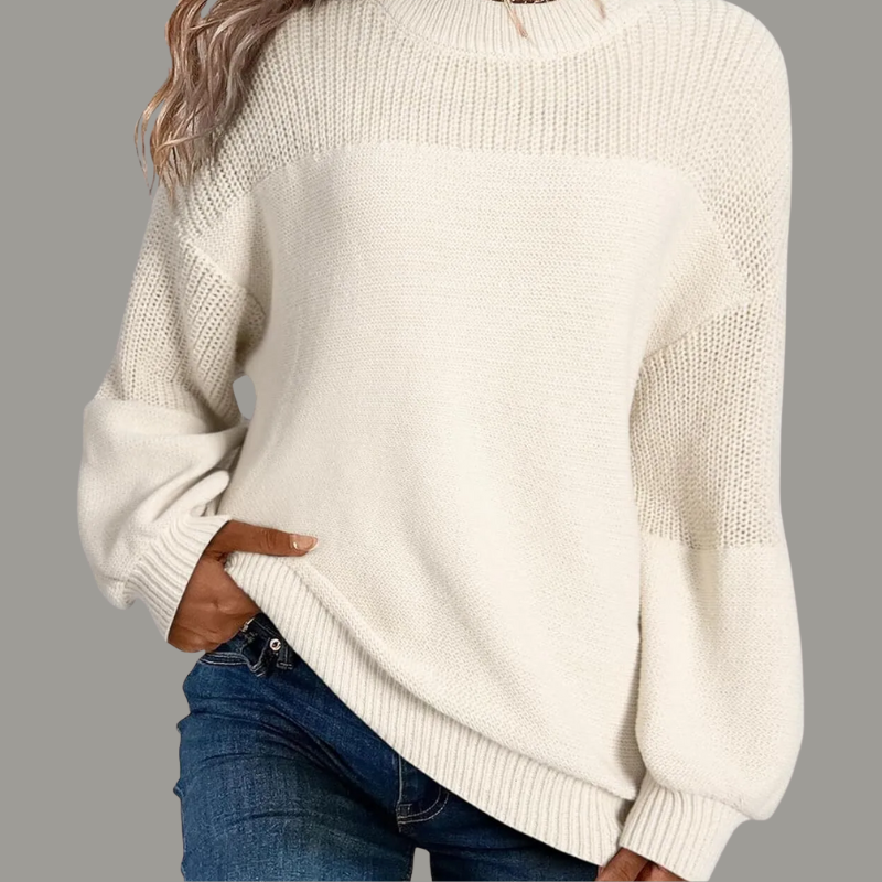 Crew Neck Drop Shoulder Long Sleeve Oversized Sweater 4