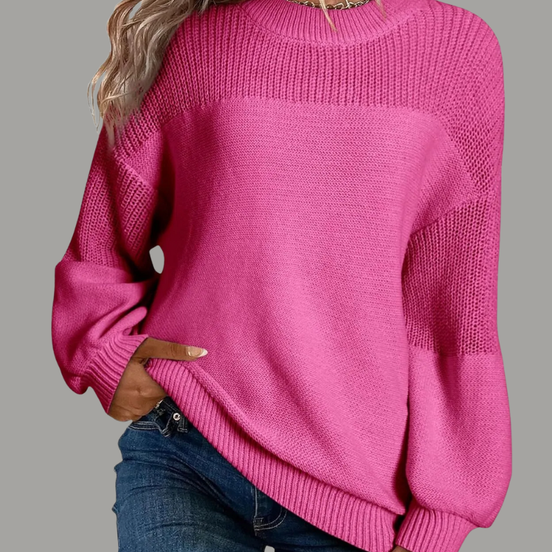 Crew Neck Drop Shoulder Long Sleeve Oversized Sweater 6