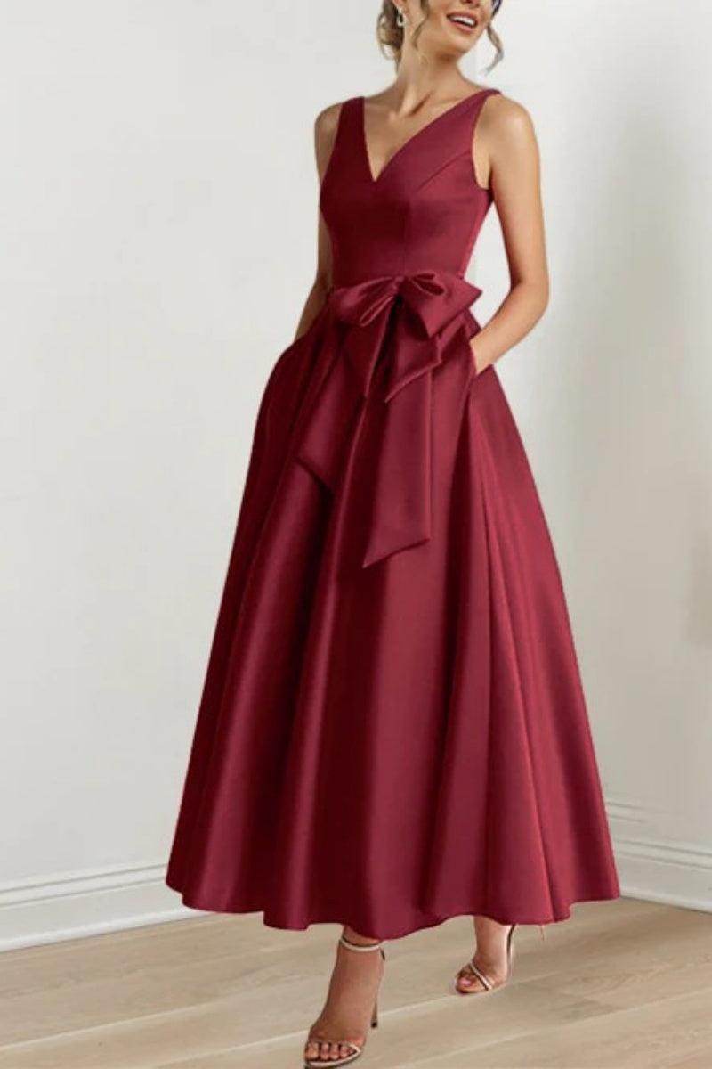 V Neck Sleeveless Ankle-Length Mother Of The Bride Dresses CM0331 - COCOMELODY