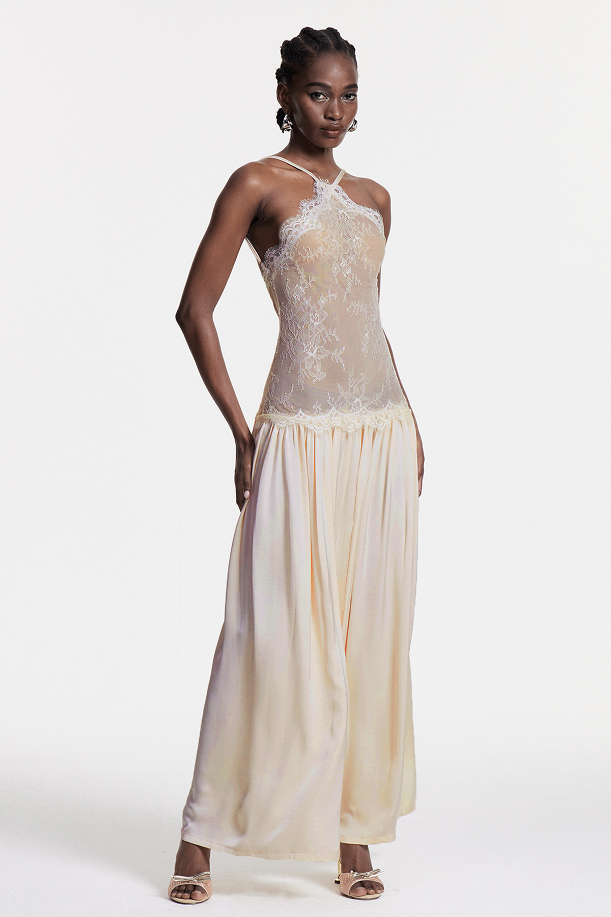 Cadwalader Lace Floral Ruch Maxi Dress - View 3