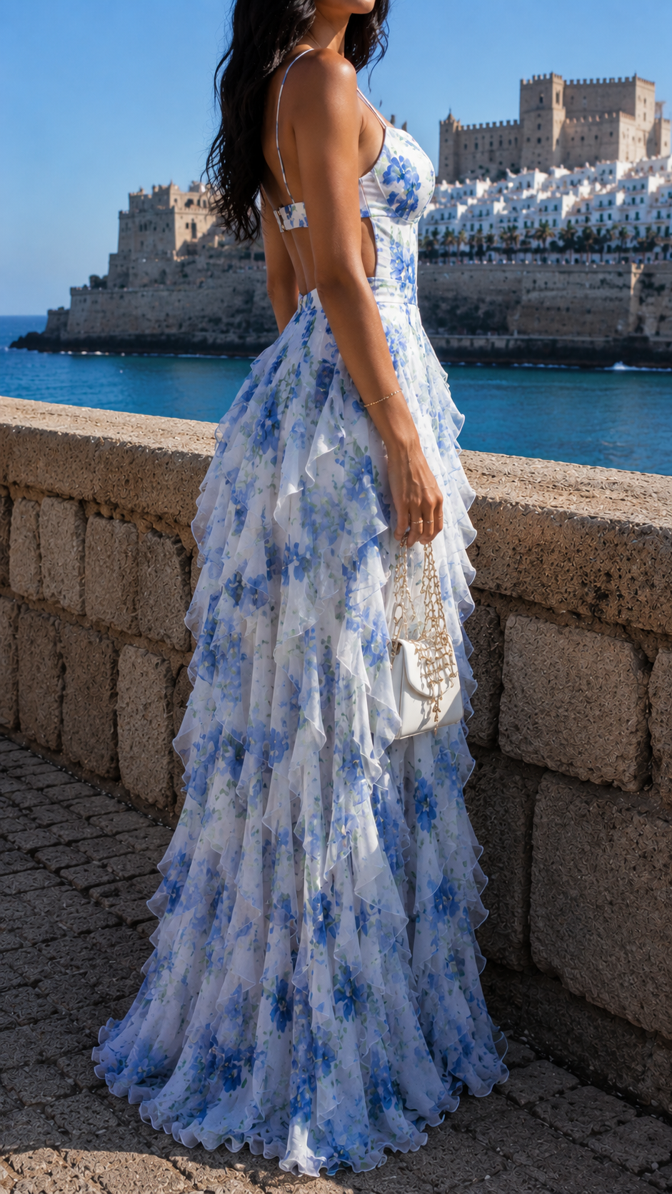 Floral Sweetheart Neck Ruffle Tiered Maxi Dress 3