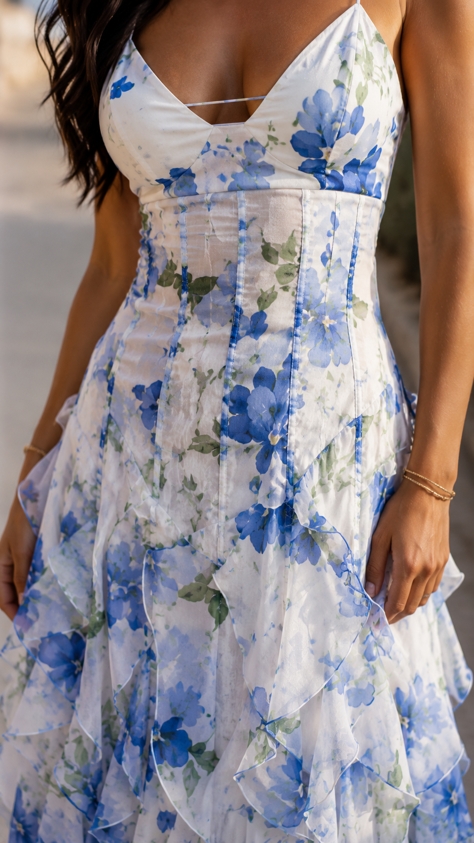 Floral Sweetheart Neck Ruffle Tiered Maxi Dress 4
