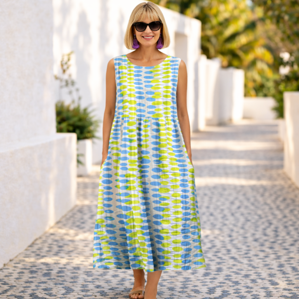 Floral Round Neck Sleeveless Midi Dress 4