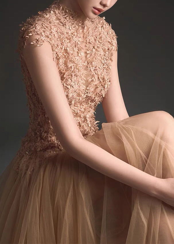 Chic Green Backless Lace Patchwork Tulle Party Dress Summer - View 3