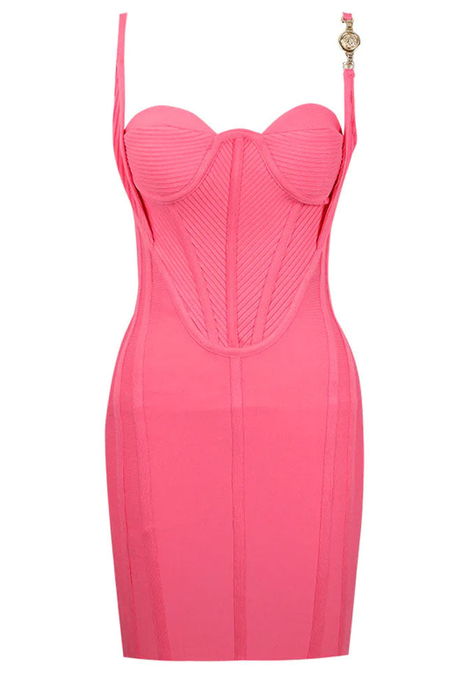 Spaghetti Strap Sweetheart Corset Bustier Bodycon Mini Dress - View 2