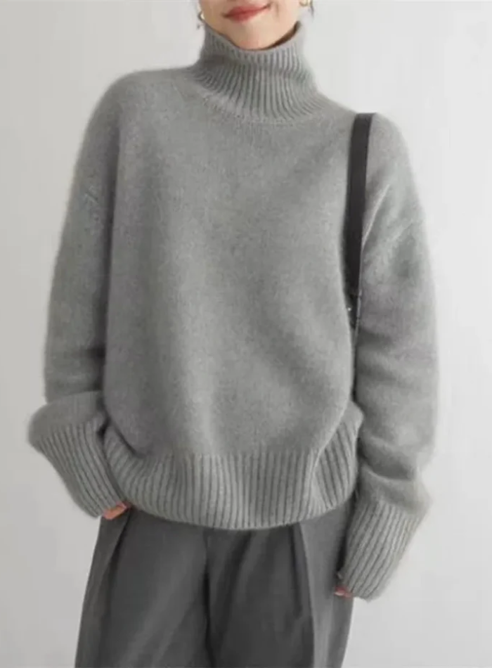 Turtleneck Drop Shoulder Oversized Sweater 4