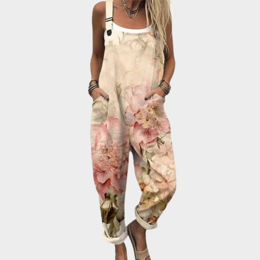 Floral Wide Leg Dungaree Jumpsuit 2