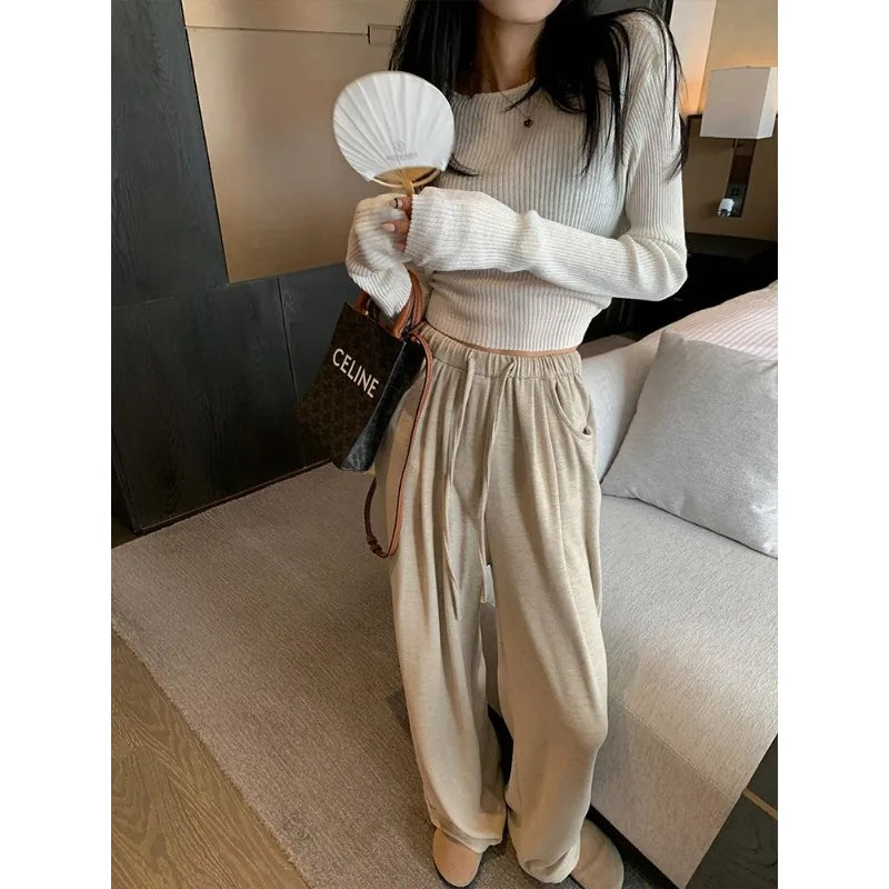 High Waist Elastic Wide Leg Palazzo Pants 5
