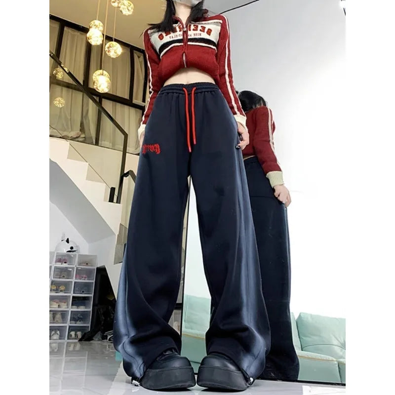 Vintage Fleece Sweatpants Winter Pants Black / S