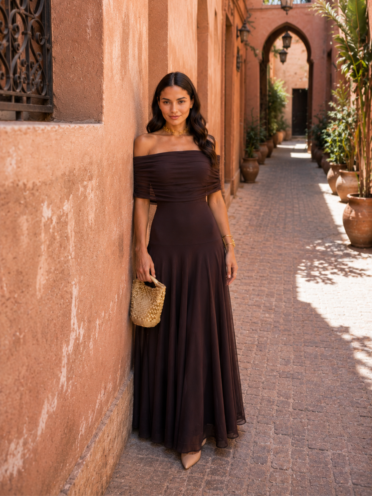 One Shoulder Draped Ruched Maxi Gown 5