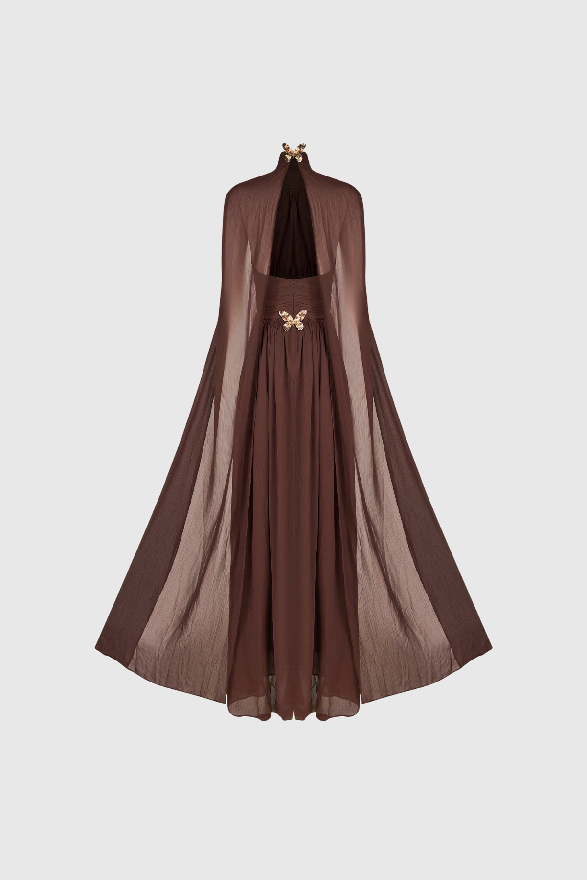 Dylan Backless Ruch Mesh Maxi Dress - View 6