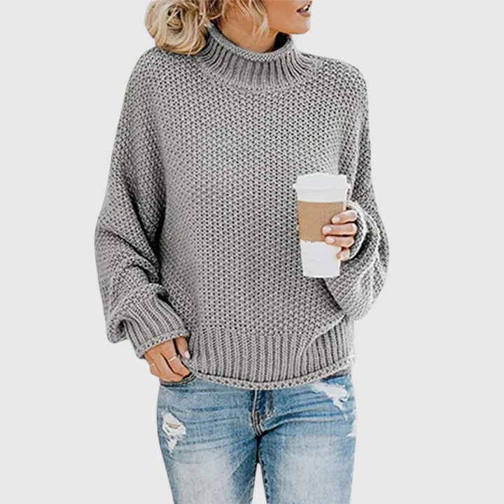 Turtleneck Long Sleeve Chunky Knit Sweater 10