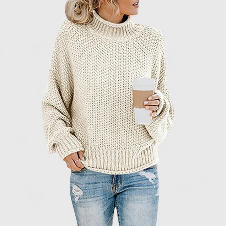 Turtleneck Long Sleeve Chunky Knit Sweater 3