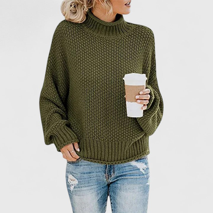 Turtleneck Long Sleeve Chunky Knit Sweater 4