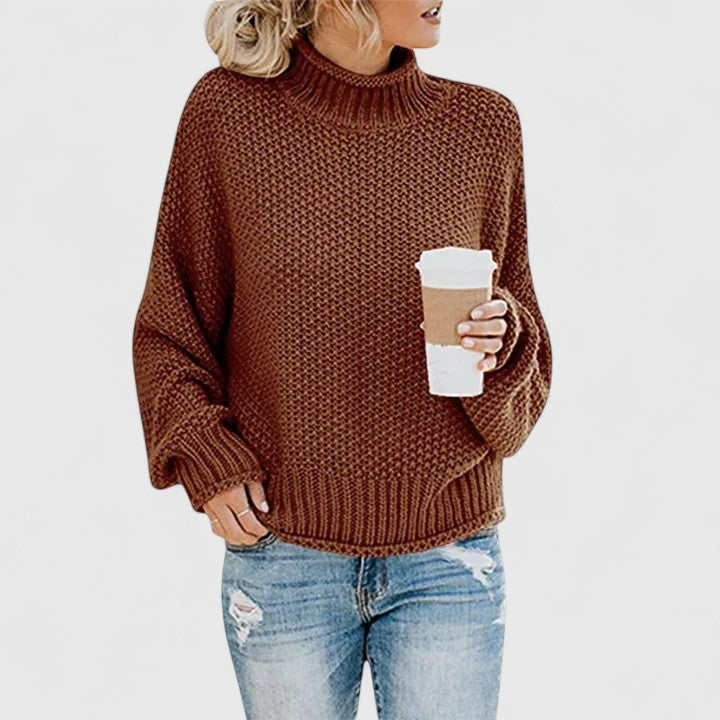 Turtleneck Long Sleeve Chunky Knit Sweater 8