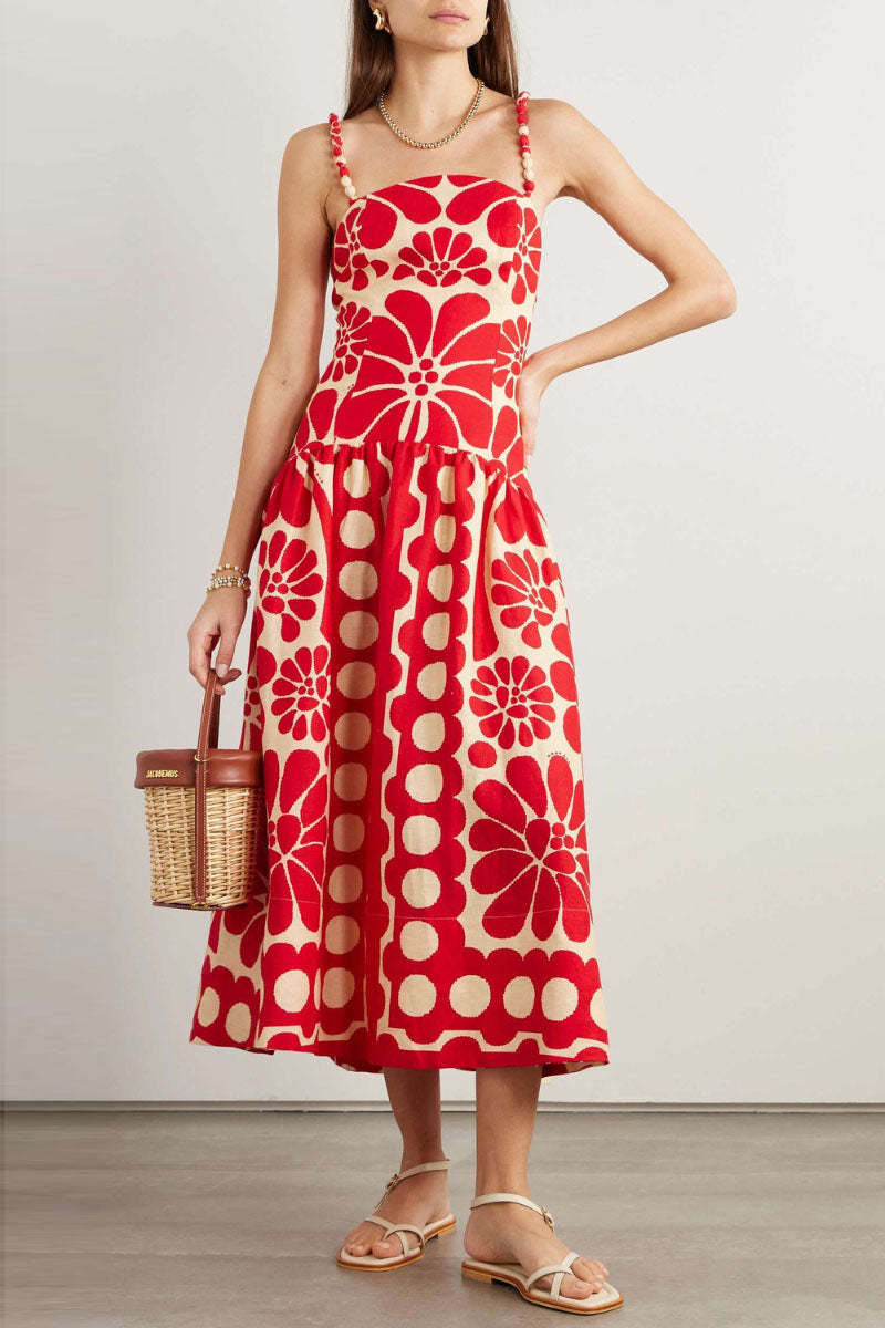 Soledad Red Spaghetti Strap Maxi Dress
