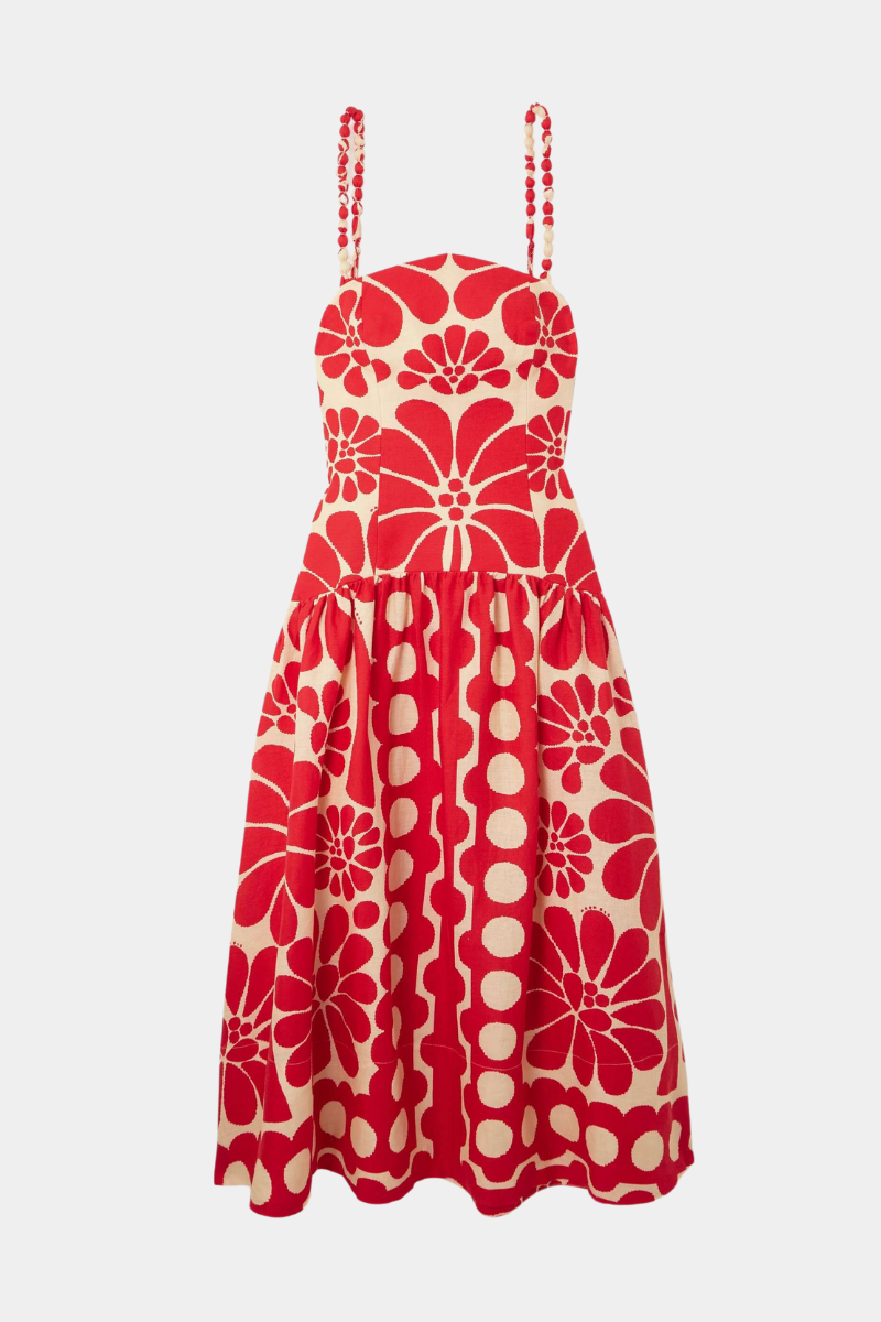 Soledad Red Spaghetti Strap Maxi Dress - View 3
