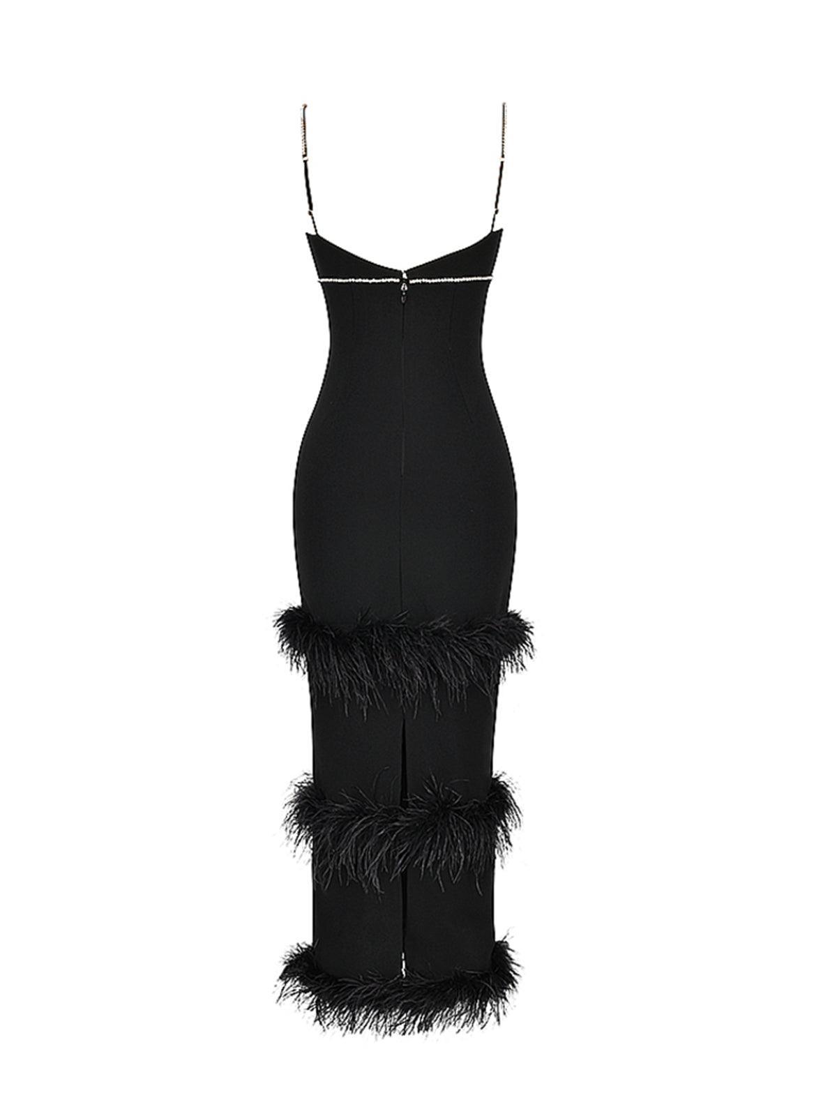 Evolet Rhinestone Feather Bandage Dress - View 8