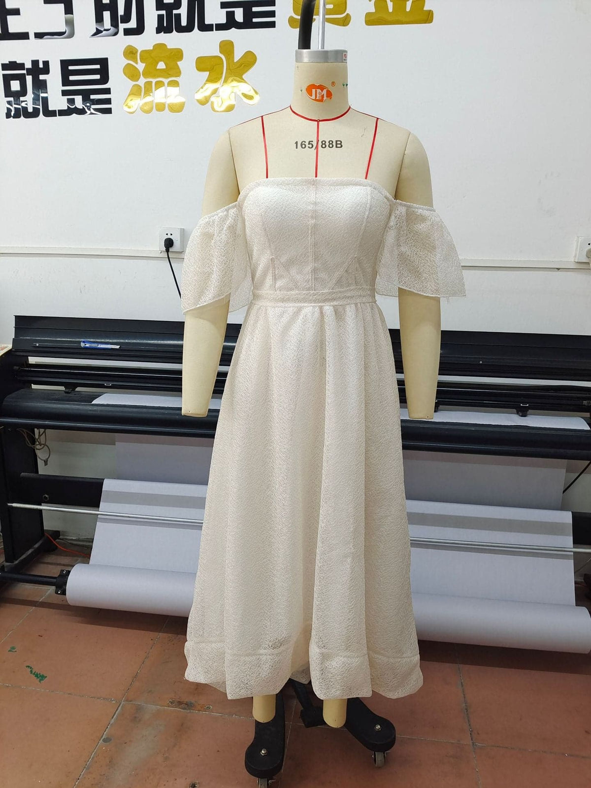 Mesh Off Shoulder Puff Sleeve Corset High Low Tea Length Prom Gown - View 5
