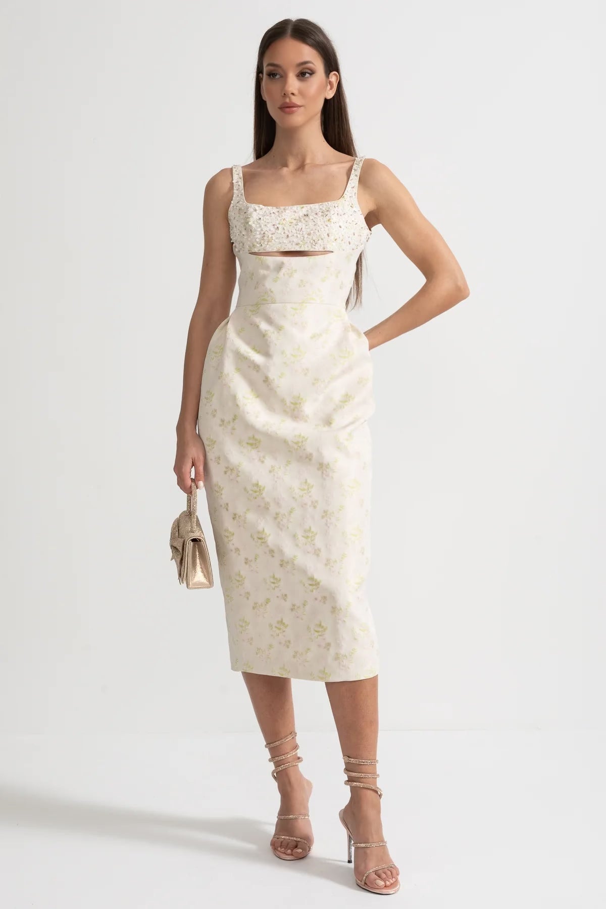Sleeveless Midi Dress - Ivoire - View 2