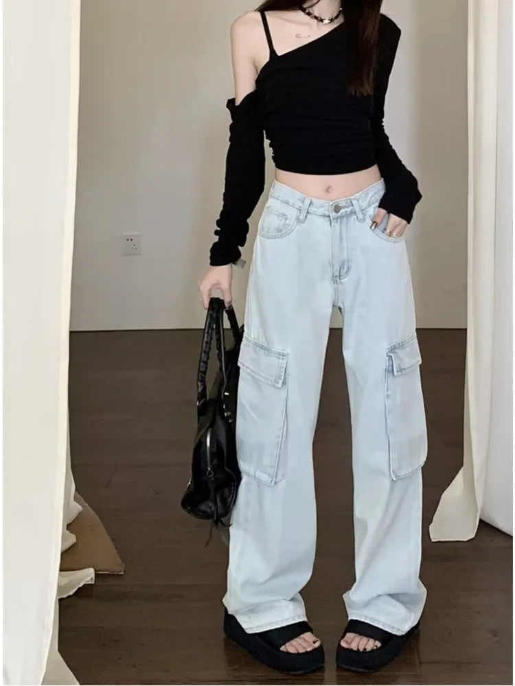 New Vintage Harajuku Aesthetic Clothing Autumn Baggy Fashion Clothes For Teenagers Women’s Jean