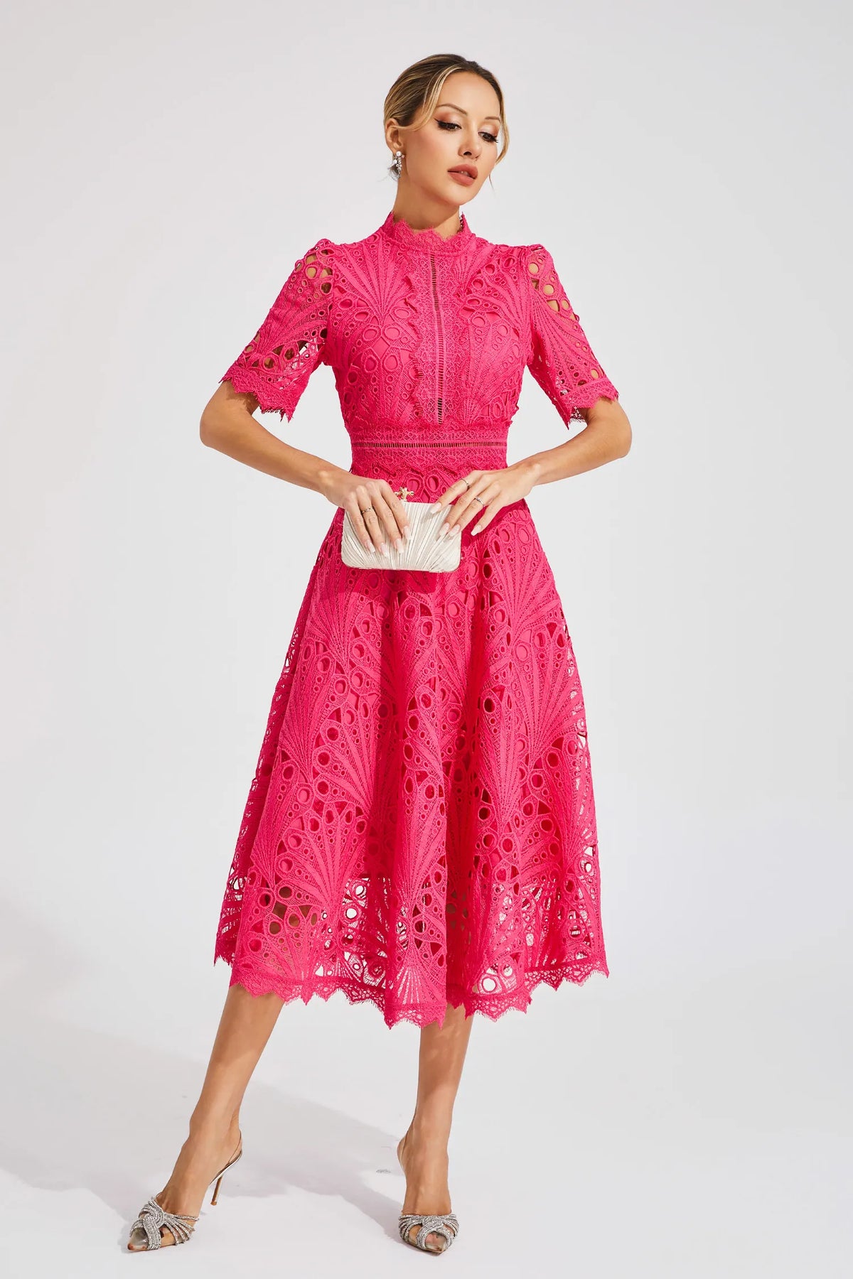 Hallie | Lace Midi Dress - View 2