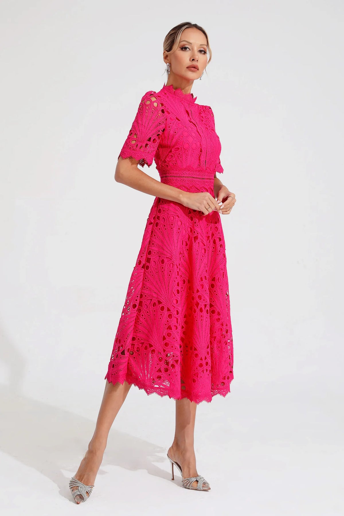 Hallie | Lace Midi Dress - View 7
